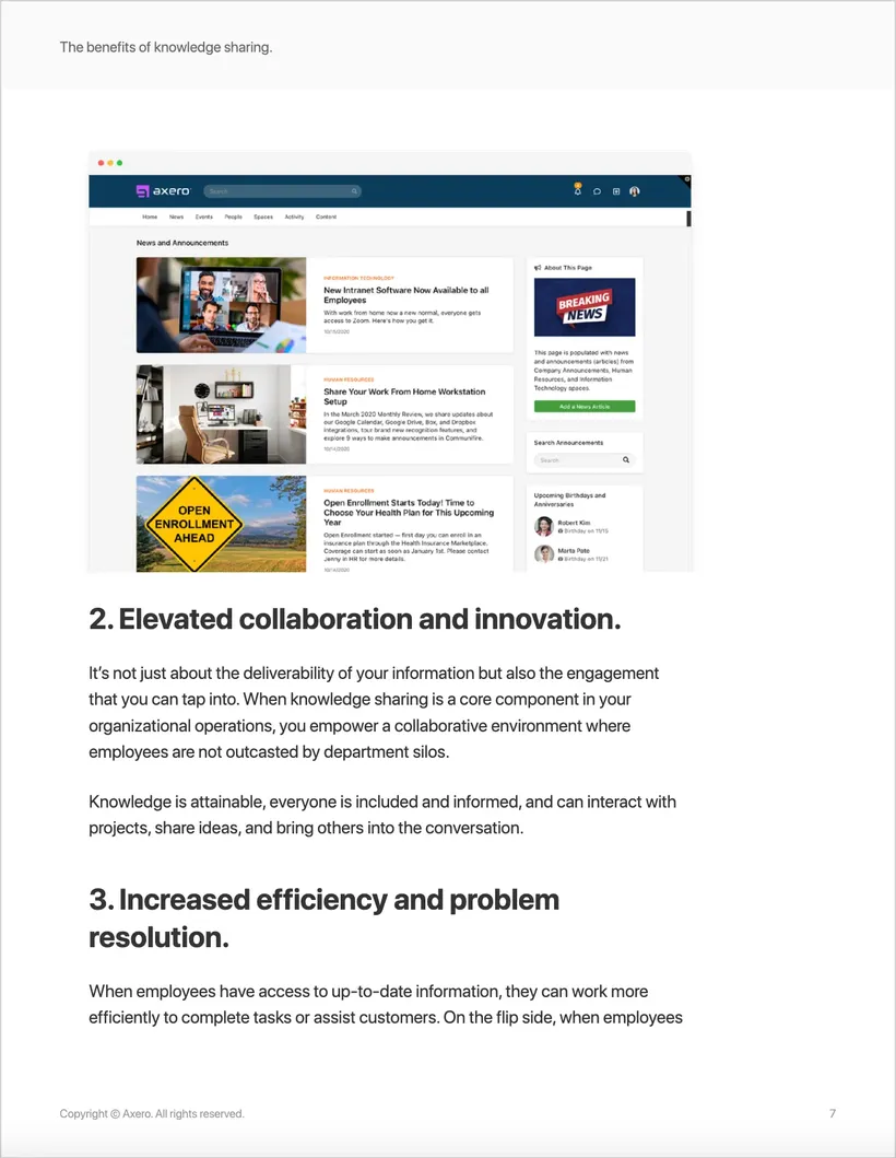 Axero ebook page, 11 of 12