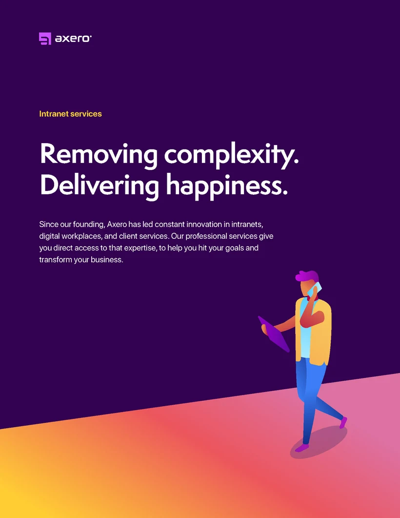 Axero one-pager, 1 of 9