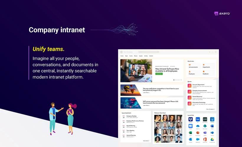 Axero presentation slide, 3 of 12