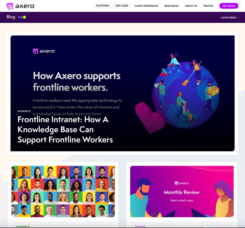 Axero image, CTA or landing page, 9 of 9
