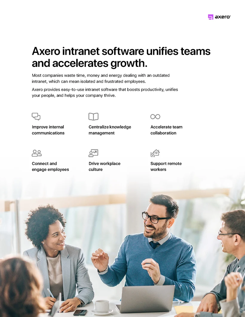 Axero proposal page, 2 of 12