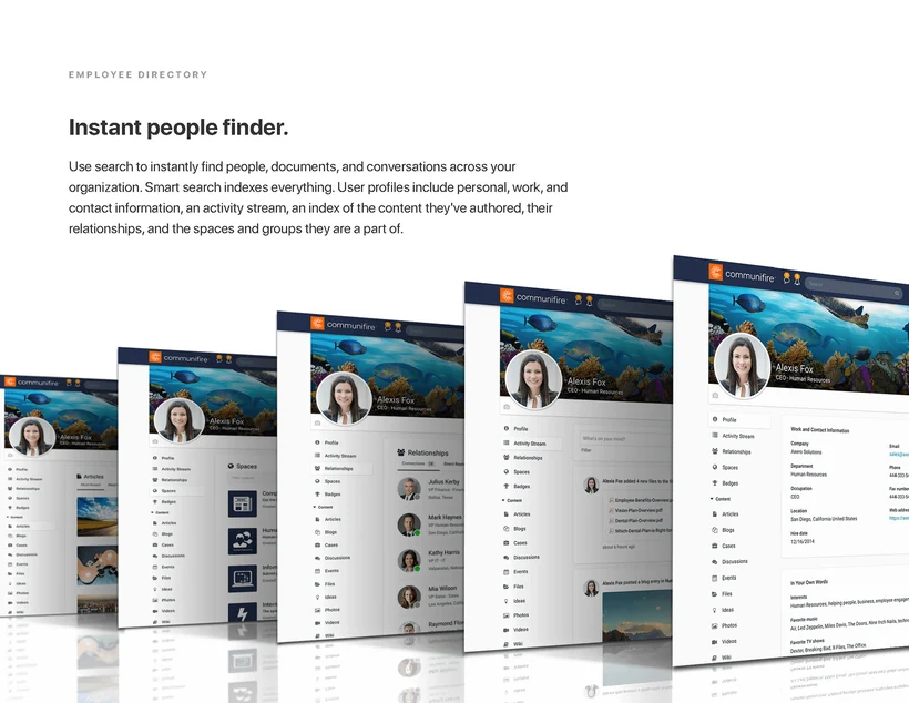 Axero product overview page, 6 of 15