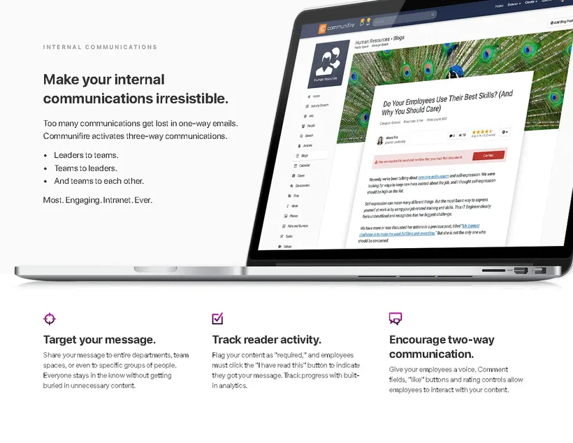 Axero product overview page, 8 of 15