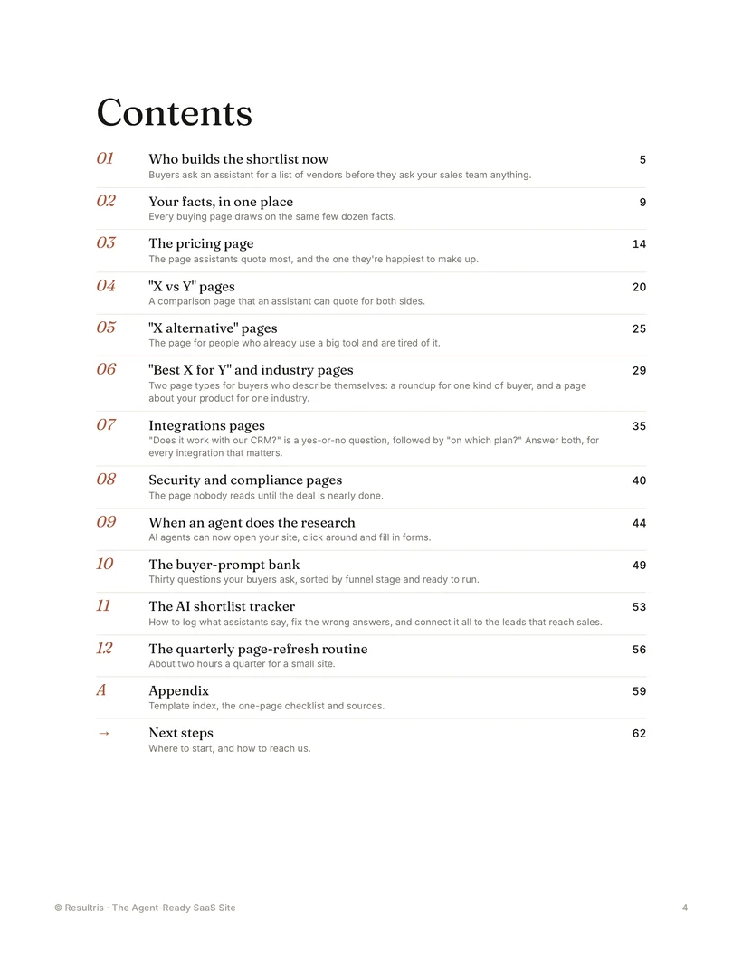 The Agent-Ready SaaS Site, page, 4 of 9