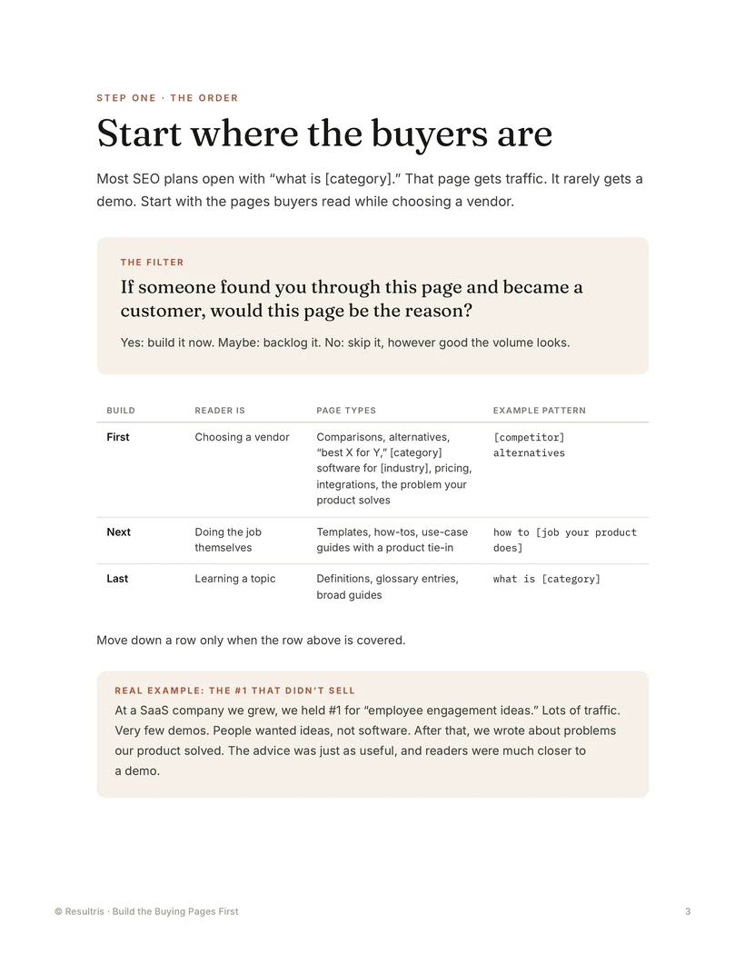Build the Buying Pages First, page, 3 of 3